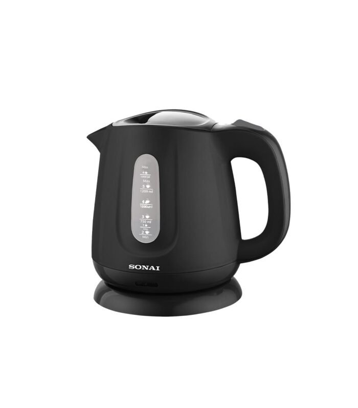 Sonai Kettle Plastic Mar-2200, 1100 Watt 1,2L , Black Color